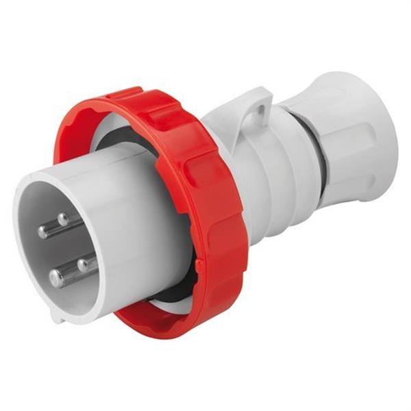GEWISS GW60041H Clavija móvil recta HP conexionado de tornillo 3P+T 32A 380-415V 50-60Hz 6h rojo IP66/67/68