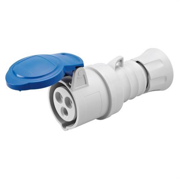 GEWISS GW62004H Base móvil recta HP conexionado de tornillo 2P+T 16A 200-250V 50-60Hz 6h azul IP44/54