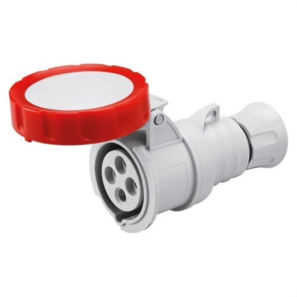 GEWISS GW62041H Base móvil recta HP conexionado de tornillo 3P+T 32A 380-415V 50-60Hz 6h rojo IP66/67/68/69
