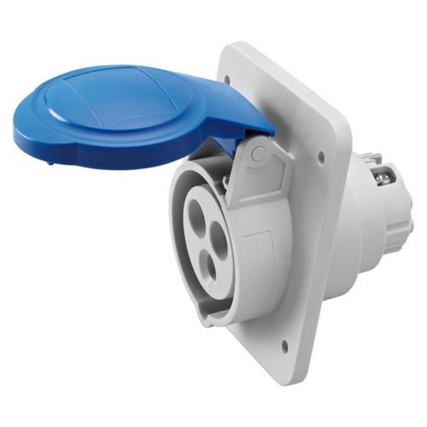 GEWISS GW62205H Base fija de empotrar a 10° conexionado de tornillo 2P+T 16A 200-250V 50-60Hz 6h azul IP44/