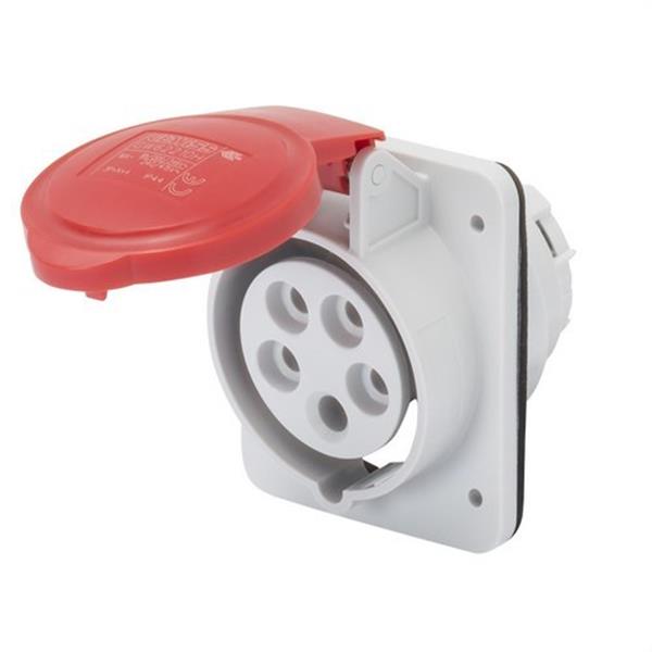 GEWISS GW62220H Base fija de empotrar a 10° conexionado de tornillo 3P+T 32A 380-415V 50-60Hz 6h rojo IP44/