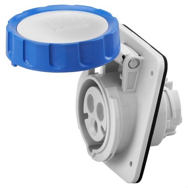 GEWISS GW62238H Base fija de empotrar a 10° conexionado de tornillo 2P+T 32A 200-250V 50-60Hz 6h azul IP66/
