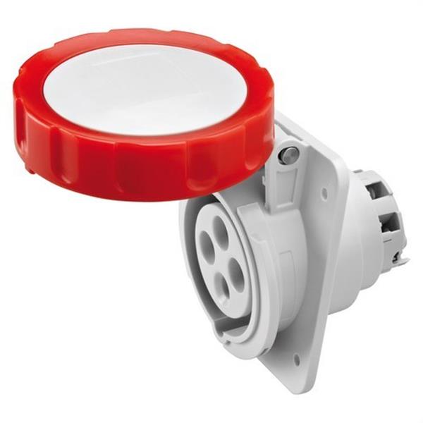 GEWISS GW62242H Base fija de empotrar a 10° conexionado de tornillo 3P+T 32A 380-415V 50-60Hz 6h rojo IP66/