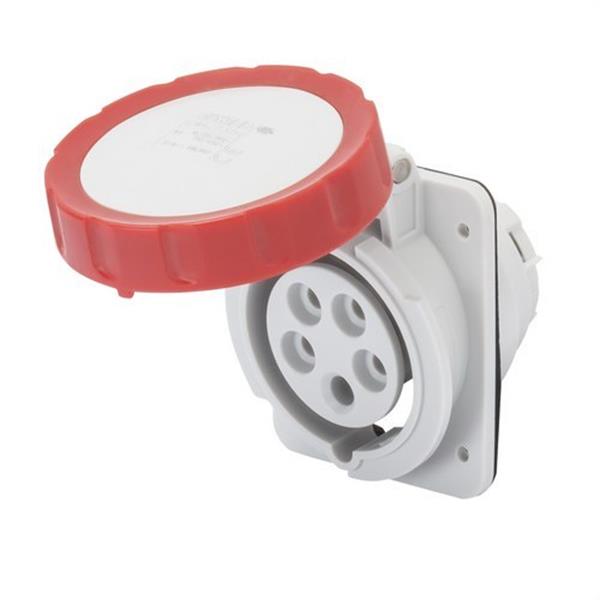 GEWISS GW62243H Base fija de empotrar a 10° conexionado de tornillo 3P+N+T 32A 380-415V 50-60Hz 6h rojo IP6