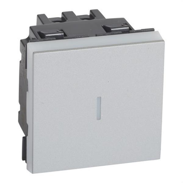 LEGRAND 079221L Switch 10ax 2 módulos aluminio