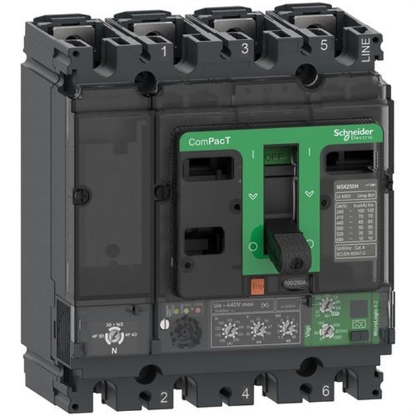 SCHNEIDER ELECTRIC C16F44V160 Bloque de corte NSX160F 36kA AC 4P4R 160A 4.2