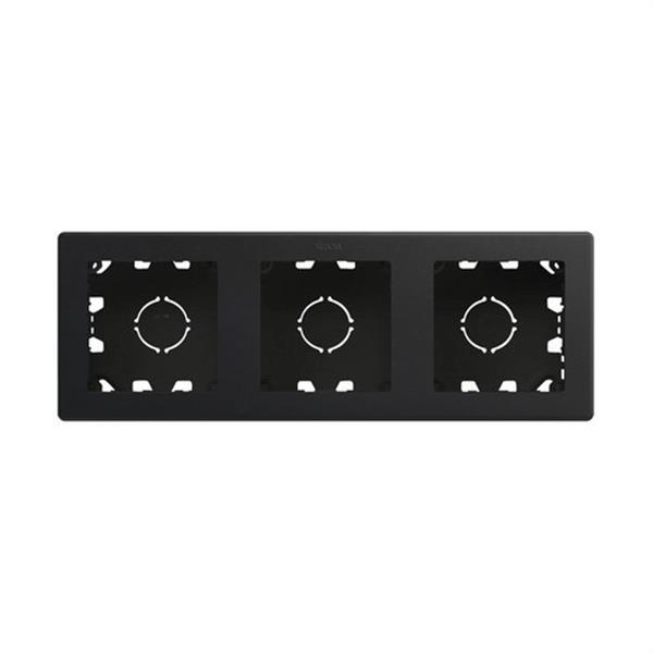 SIMON 20000831-098 Caja de superficie compacta SIMON 270-EMPOTRAR con 3 elementos negro mate