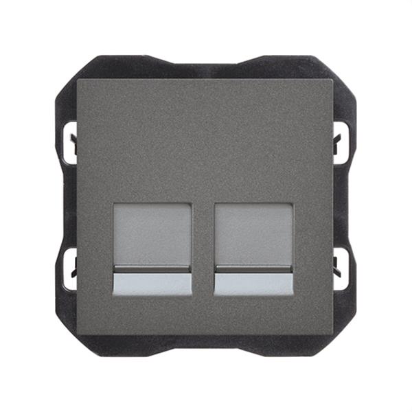 SIMON 20000188-096 Toma RJ45 doble SIMON 270-EMPOTRAR con conector titanio