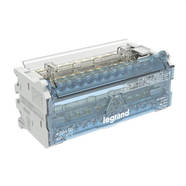 LEGRAND 400400 Distribuidor de barras escalonado modular bipolar 40A 12 salidas - 6 módulos