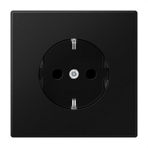 JUNG LS1521KISWM Base enchufe Schuko® 16A 250V serie LS negro mate con protección para niños