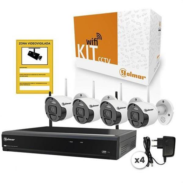 GOLMAR 31600910 Kit 4BWIFI con NVR y 4 bullet Wifi 1080p