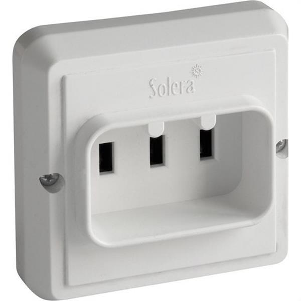 SOLERA 6827K Base fija 2P+T, 25A 250V de empotrar para cocina, blanco