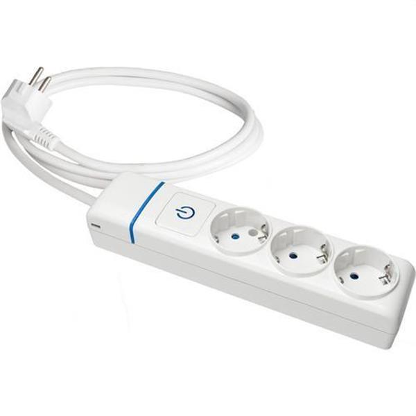 SOLERA 8013PIL Prolongador con 3 tomas 2P+T, 16A 250V, con interruptor luminoso 1.5m de cable H05VV-F 3G1,