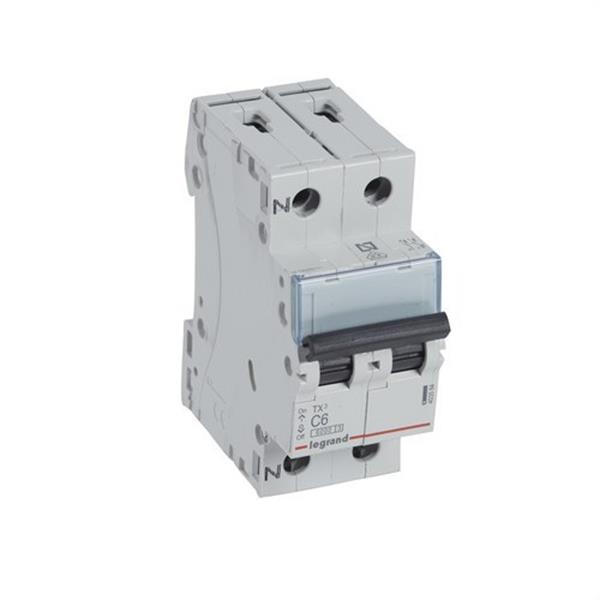 LEGRAND 403584 Magnetotérmico TX3 6kA-C P + N 6A