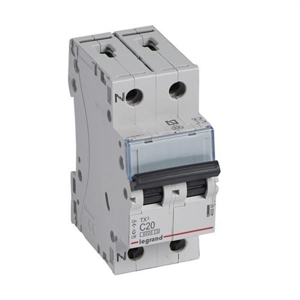 LEGRAND 403587 Magnetotérmico TX3 6kA-C P + N 20A