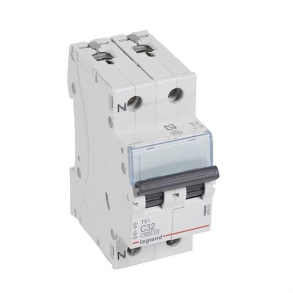 LEGRAND 403589 Magnetotérmico TX3 6kA-C P + N 32A