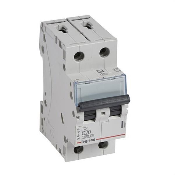 LEGRAND 403607 Magnetotérmico TX3 6kA-C 2P 20A