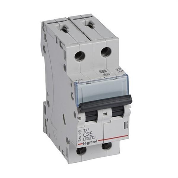 LEGRAND 403608 Magnetotérmico TX3 6kA-C 2P 25A