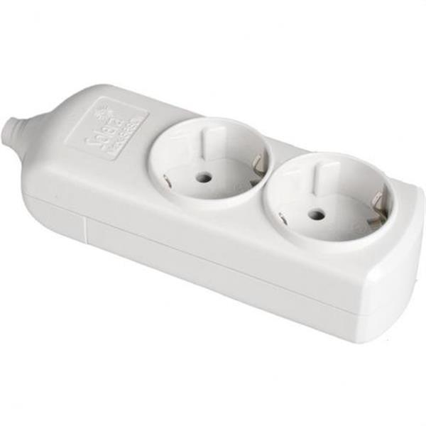 SOLERA 8002 Base 2 tomas bipolar 16A 250V blanco con obturador