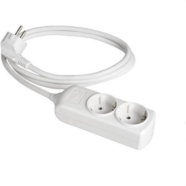 SOLERA 8012 Prolongador 2 tomas bipolar 16A 250V blanco con obturador