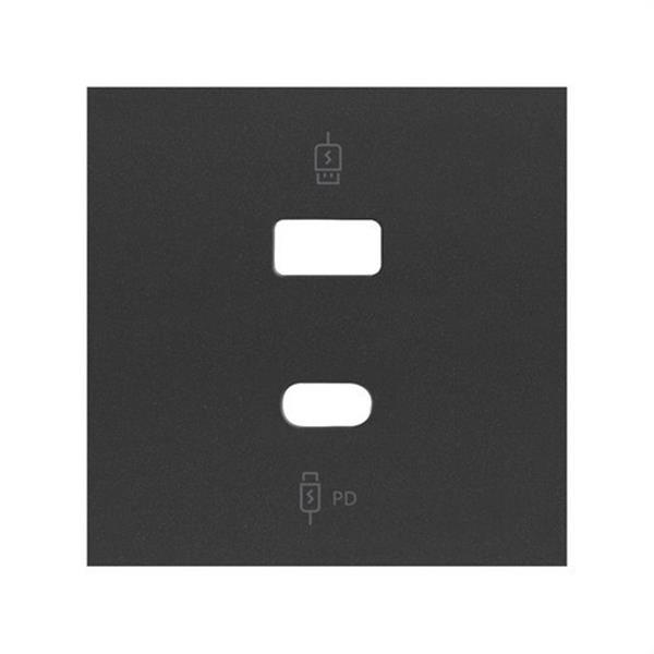 SIMON 10001296-238 Tapa cargador USB C + A QuickCharge negro mate