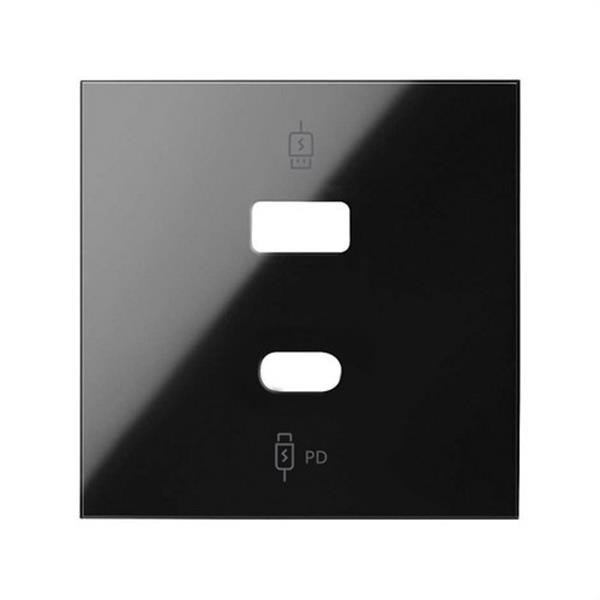 SIMON 10001296-138 Tapa cargador USB C + A QuickCharge negro