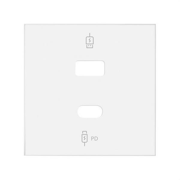 SIMON 10001296-230 Tapa cargador USB C + A QuickCharge blanco mate