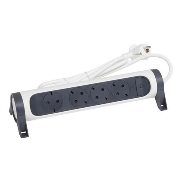 LEGRAND 694529 Base múltiple Premium 4x2P+T ROT 1,5m blanco negro
