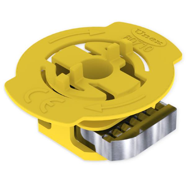 UNEX 60710-A4 Tuerca raíl 60 con muelle amarillo M8 AISI 316