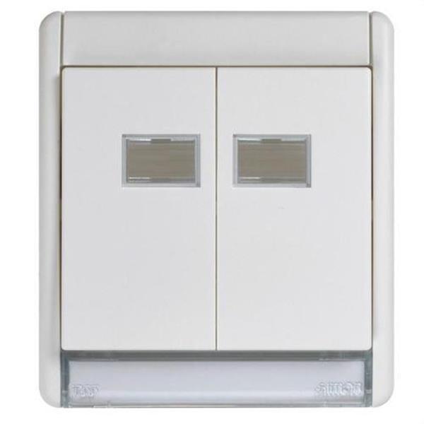 SIMON 4400026-030 Marco SIMON AQUA con tecla doble blanco