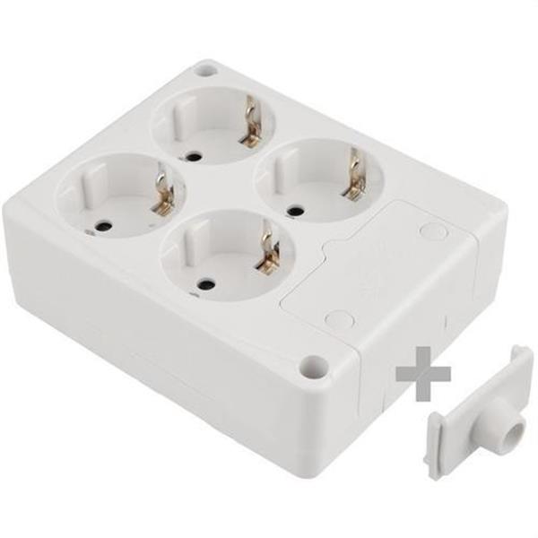 SOLERA 8104 Base bipolar 4 tomas TT lateral 16A libre de halógenos blanco