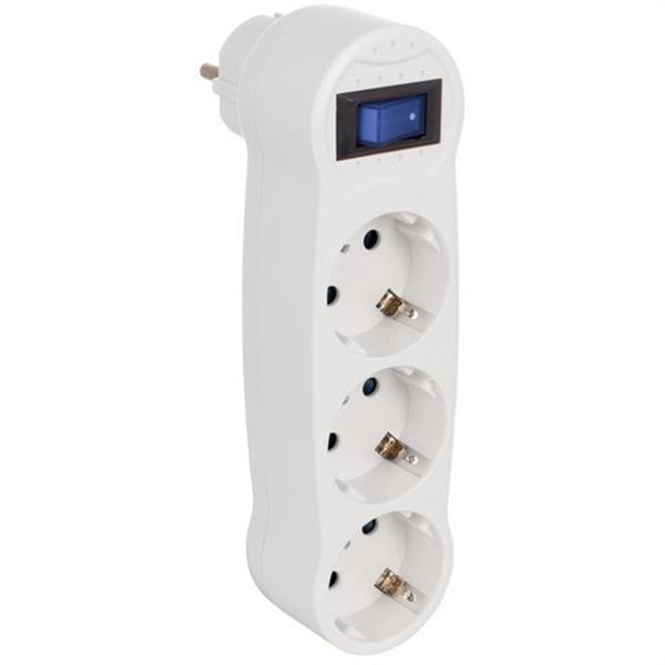 SOLERA V1302 Adaptador bipolar 3 tomas TT laterales 16A 3680W blanco