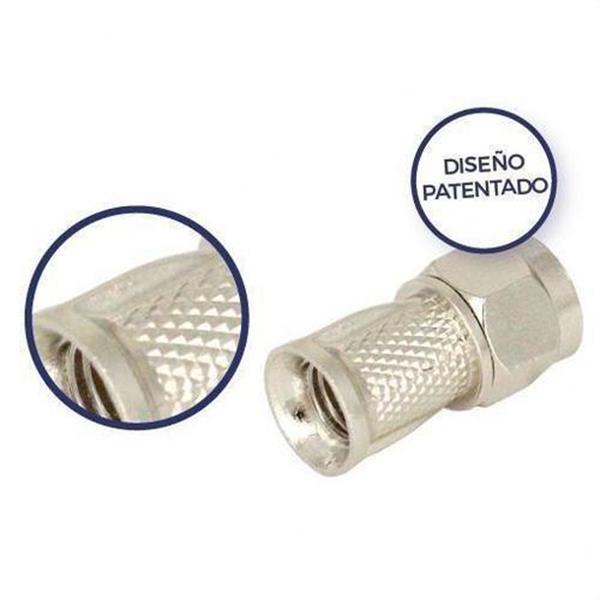 EK 162015 Conector F macho roscado con aletas y ring para cable 6,6-7,3mm