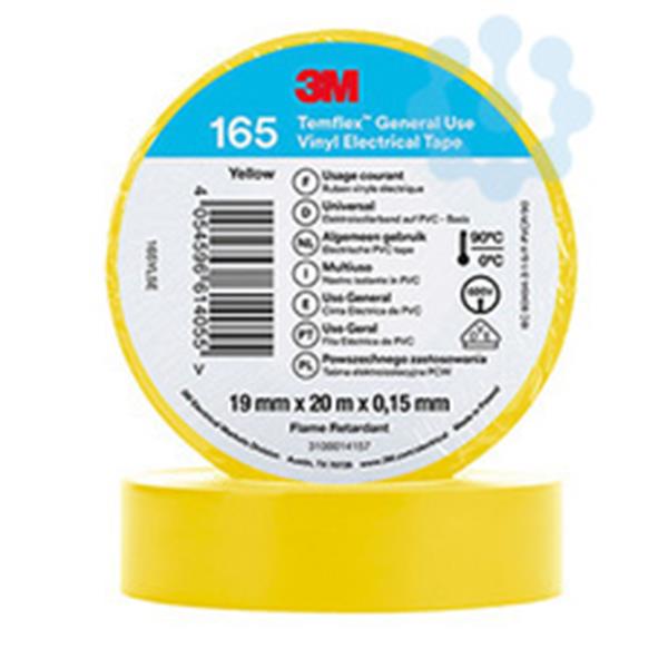 3M ELECTRICOS 165AM20 Cinta Temflex 165 19mm x 20m amarillo