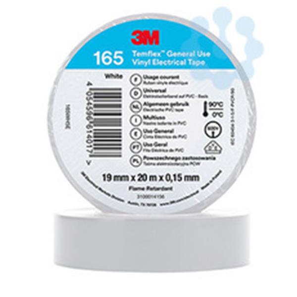 3M ELECTRICOS 165BL20 Cinta Temflex 165 19mm x 20m blanco