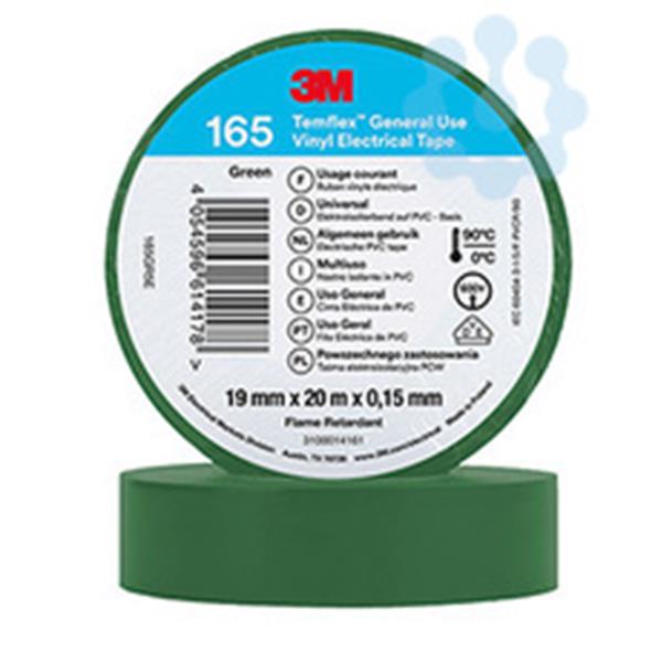 3M ELECTRICOS 165VE20 Cinta Temflex 165 19mm x 20m verde