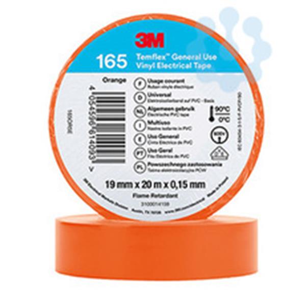 3M ELECTRICOS 165NA20 Cinta Temflex 165 19mm x 20m naranja
