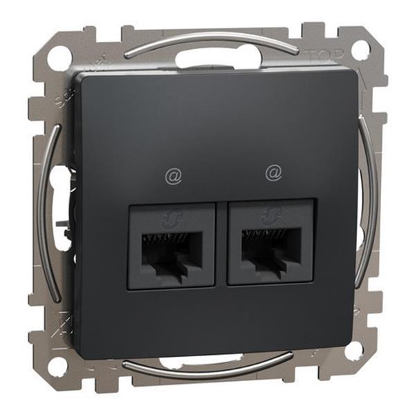 SCHNEIDER ELECTRIC SDD114462 Toma doble RJ45 conector CAT6 UTP antracita