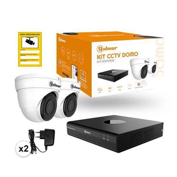GOLMAR 31600908 Kit 2DHVR2E con DVR y 2 Domos AOC 230x215x47mm