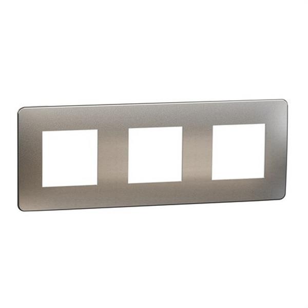 SCHNEIDER ELECTRIC NU280655M Marco 3 elementos Studio metal aluminio blanco