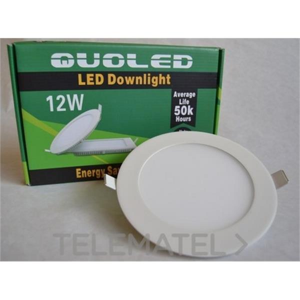 QUOLED 0011-12W-111 DOWNLIGHT LED EXTRAPLANO 12W EMP.RED.BL. LUZ FRIA 6000 K