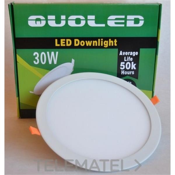 QUOLED 0011-30W-113 DOWNLIGHT LED 30W EMP. RED.BL. LUZ CALIDA 3000 K