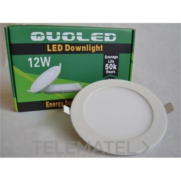 QUOLED 0011-12W-112 DOWNLIGHT LED EXTRAPLANO 12W EMP.RED.BL. LUZ NEUTRA 4000 K