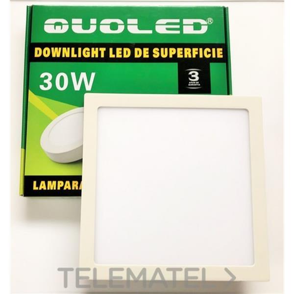 QUOLED 0012-30W-212 DOWNLIGHT LED 30W SUPERF. CUAD.BL. LUZ NEUTRA  4200K