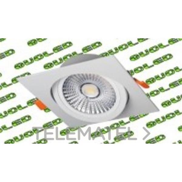 QUOLED 0013-12W-213 DOWNLIGHT LED 12W BASCULAR CUAD.BL. LUZ CALIDA 3000K