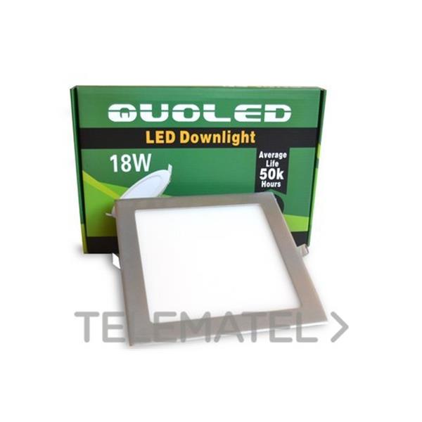 QUOLED 0011-18W-223 DOWNLIGHT LED 18W EMP.CUAD. CROMO MATE LUZ CALIDA 3000 K
