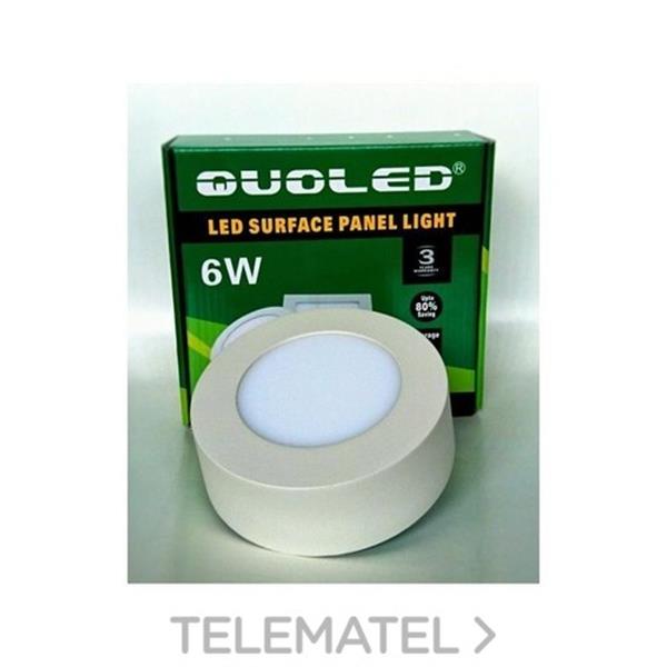 QUOLED 0012-6W-113 DOWNLIGHT LED 6W SUPERF. RED.BL. LUZ CALIDA 3000K