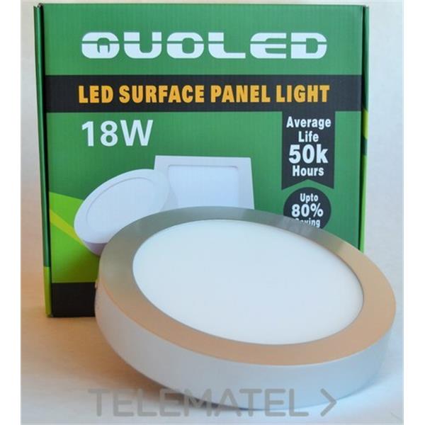 QUOLED 0012-18W-121 DOWNLIGHT LED 18W SUPERF.RED. CROMO MATE LUZ FRIA 5500 K