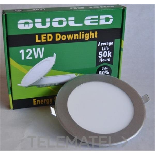 QUOLED 0011-12W-121 DOWNLIGHT LED EXTRAPLANO 12W EMP.RED. CROMO MATE LUZ FRIA 5500 K