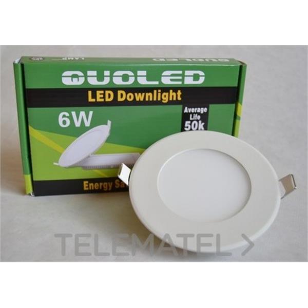 QUOLED 0011-6W-112 DOWNLIGHT LED EXTRAPLANO 6W EMP.RED.BL. LUZ NEUTRA 4000 K